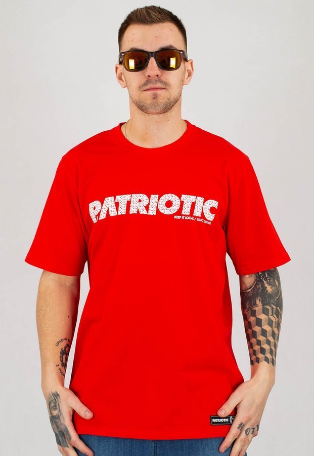 T-shirt Patriotic Futura Fonts czerwony