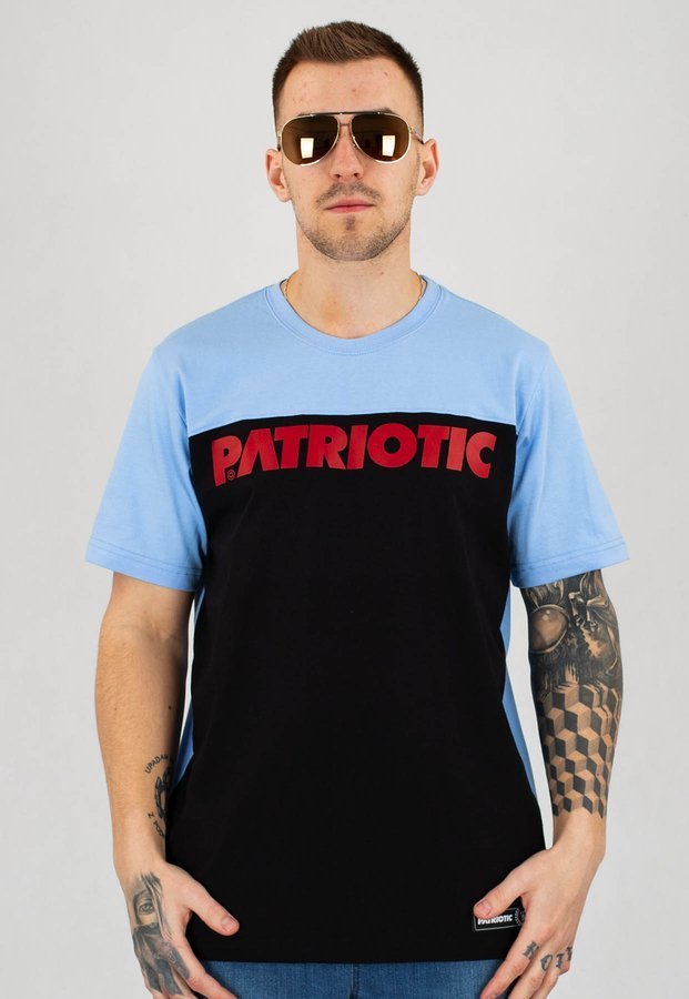 T-shirt Patriotic Futura Shoulder czarno niebieski