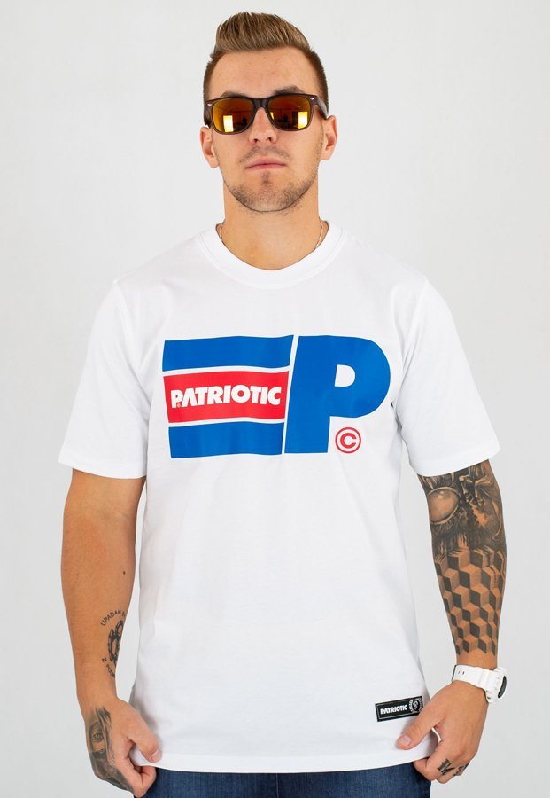 T-shirt Patriotic P Big Flag biały