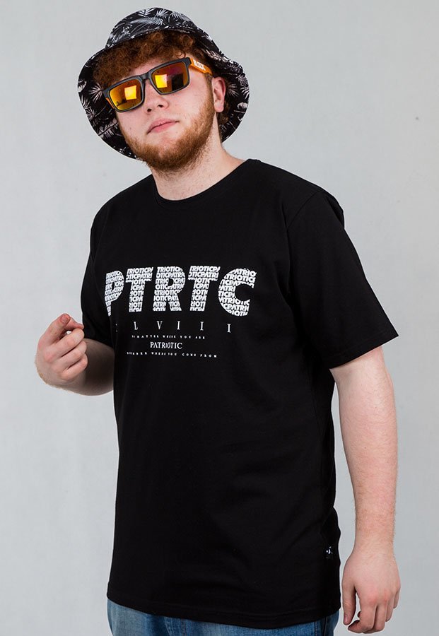 T-shirt Patriotic PtRtC Fonts czarny