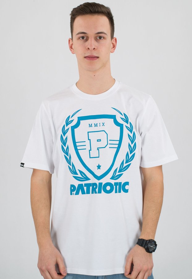 T-shirt Patriotic Shield Laur biały