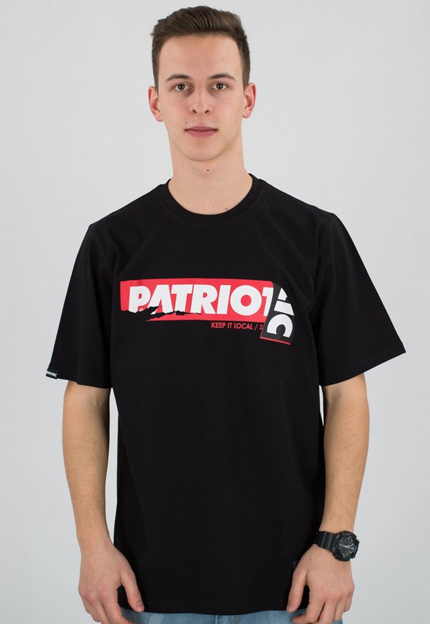 T-shirt Patriotic Sticker czarny