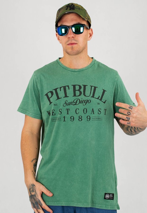 T-shirt Pit Bull Denim Washed Old School zielony