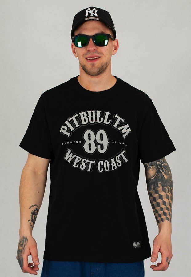 T-shirt Pit Bull Garment Washed Business As Usual czarny