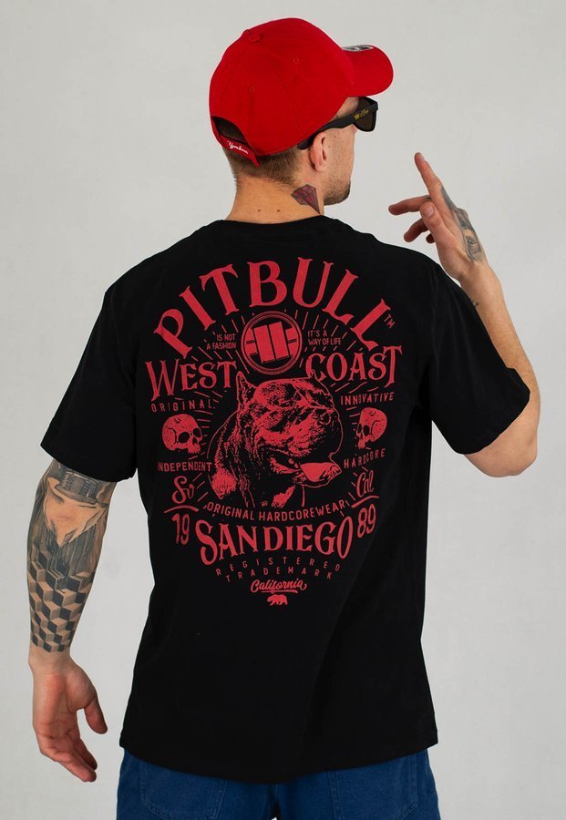 T-shirt Pit Bull Garment Washed San Diego 89 czarny
