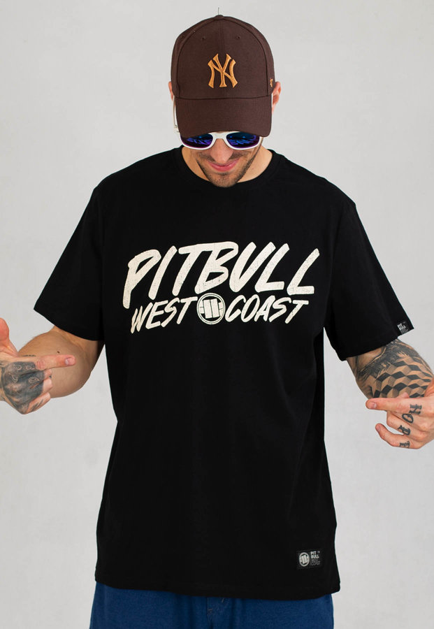 T-shirt Pit Bull Grey Dog czarny