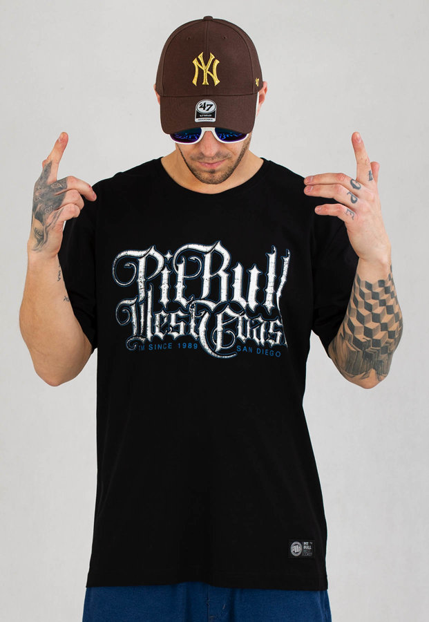 T-shirt Pit Bull Skull Dog 18 czarny