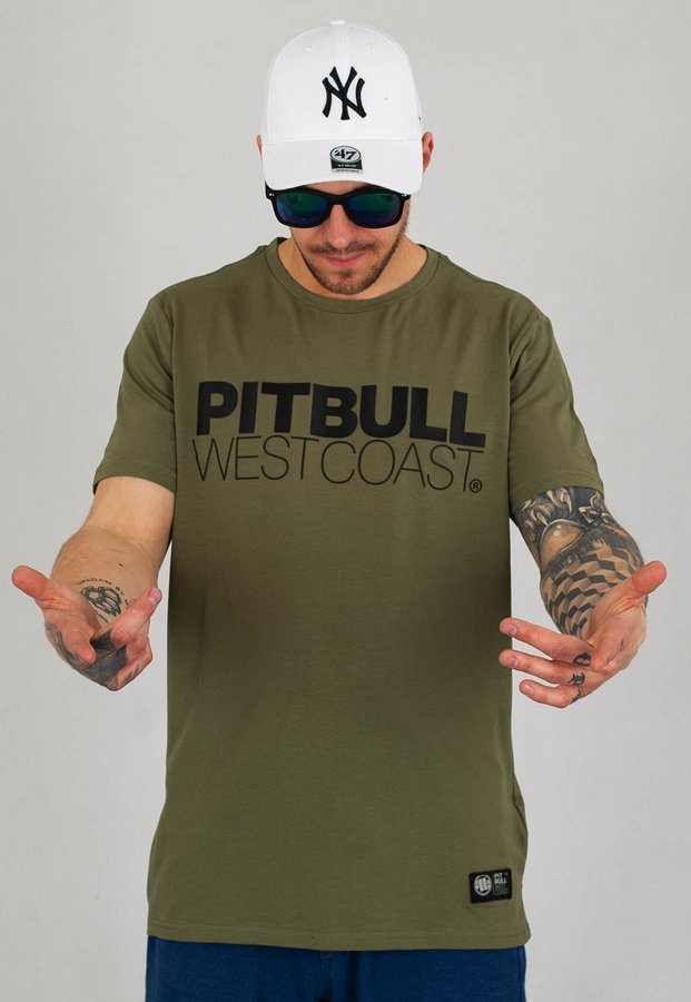 T-shirt Pit Bull Slim Fit TNT oliwkowy