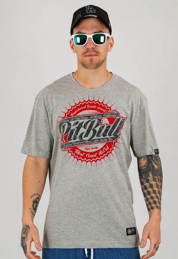 T-shirt Pit Bull Stamp 16 szary melanż
