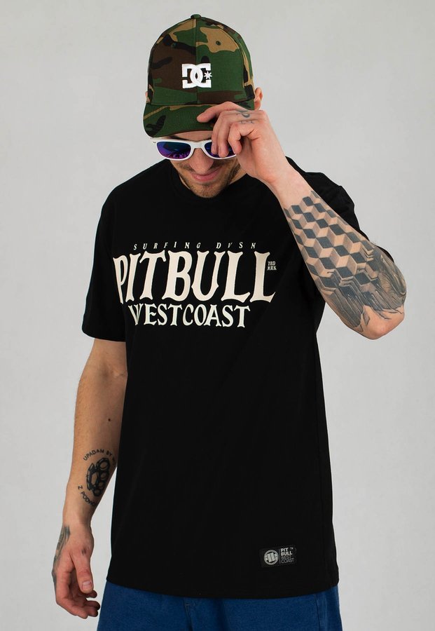 T-shirt Pit Bull Surfing Weapon Middle Weigh czarny