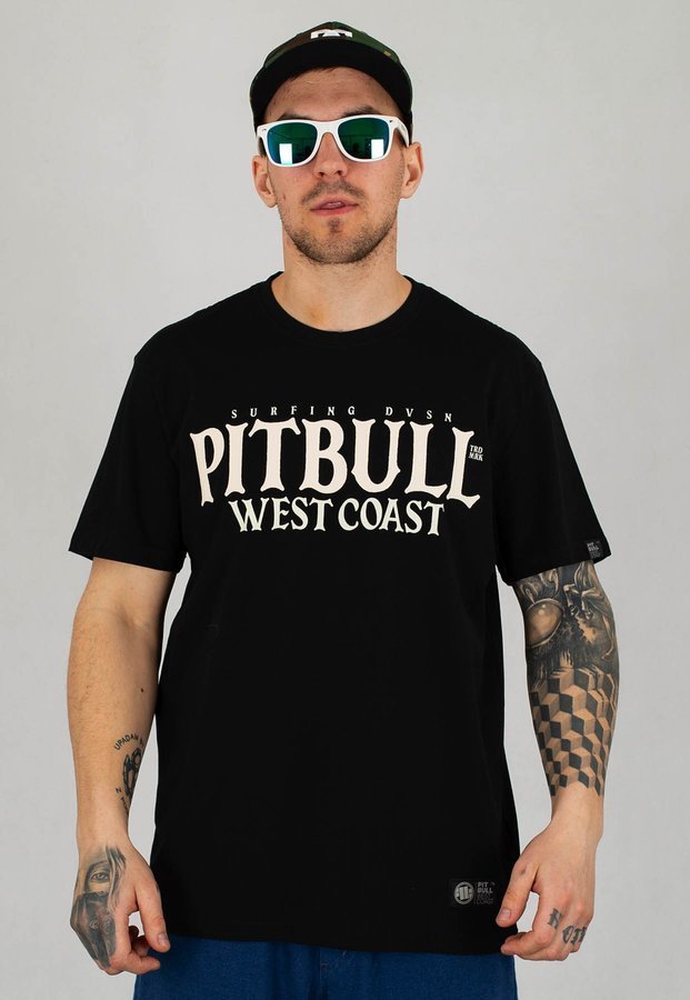 T-shirt Pit Bull Surfing Weapon Middle Weigh czarny