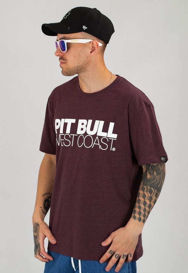 T-shirt Pit Bull TNT bordowy melanż