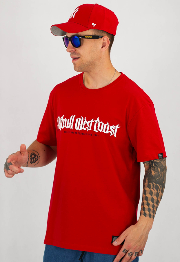 T-shirt Pit Bull Terror Inc czerwony