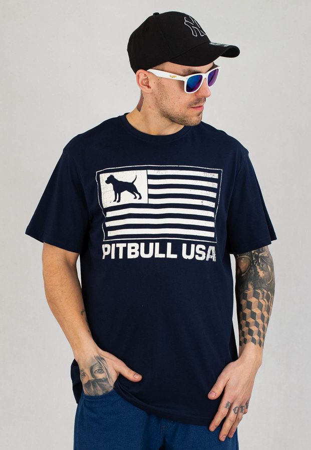 T-shirt Pit Bull USA 170GSM granatowy
