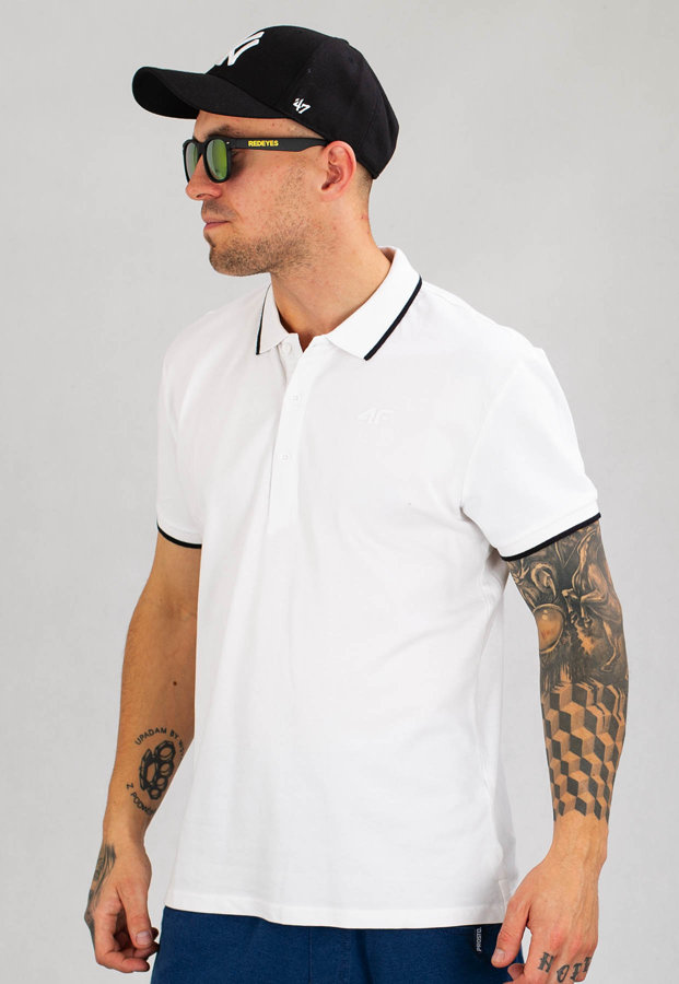 T-shirt Polo 4F TSM357 biały