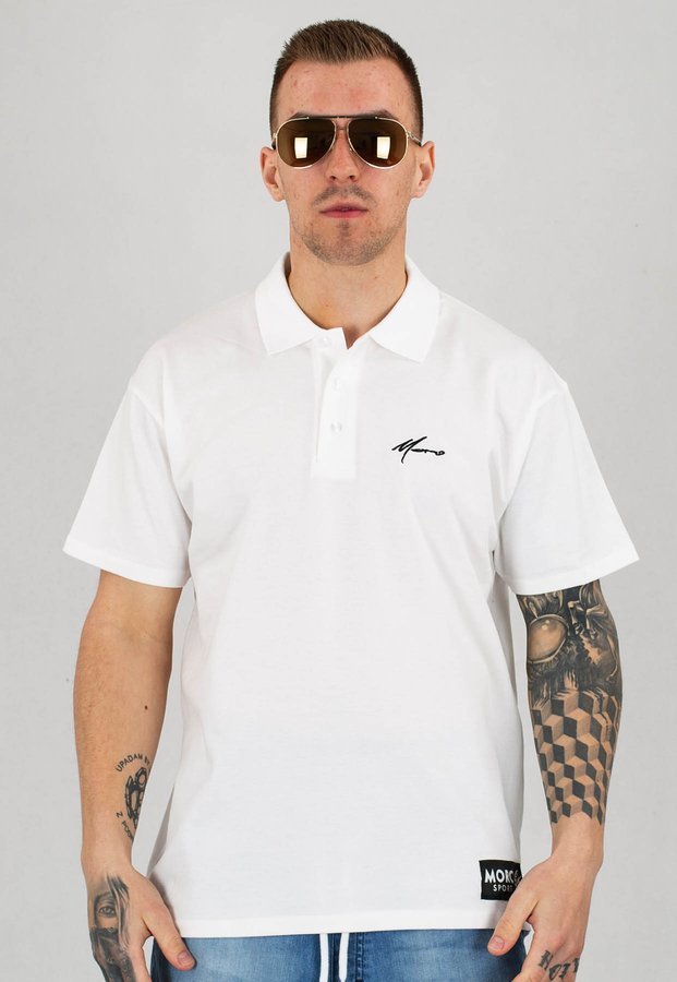 T-shirt Polo Moro Sport Mini Paris biały