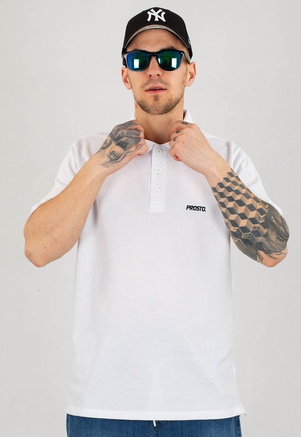T-shirt Polo Prosto Bazik biały