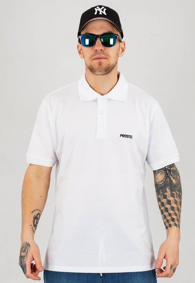 T-shirt Polo Prosto Bazik biały