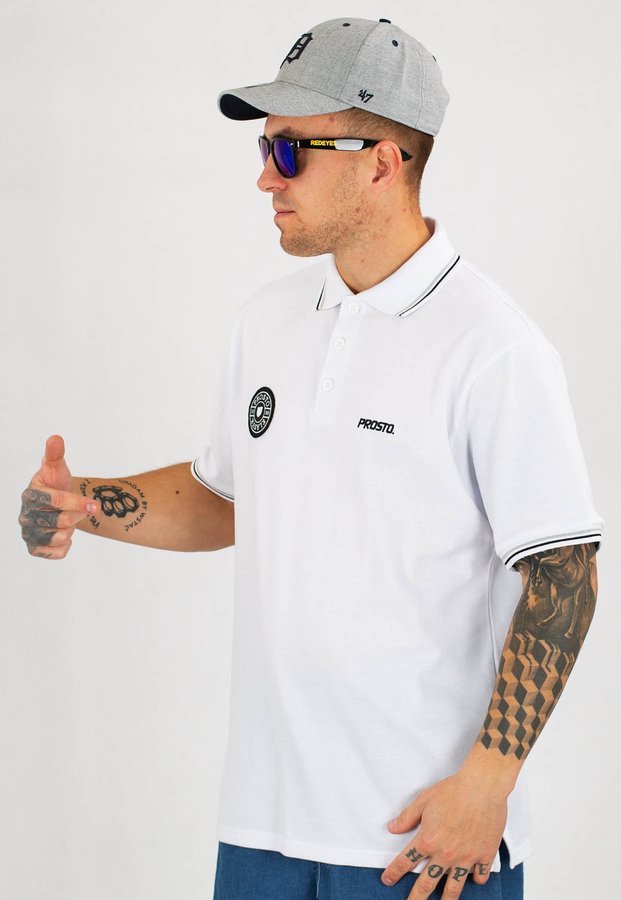 T-shirt Polo Prosto Clubz biały