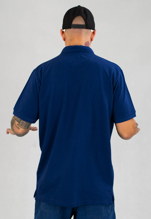 T-shirt Polo Prosto Lit ciemno niebieski