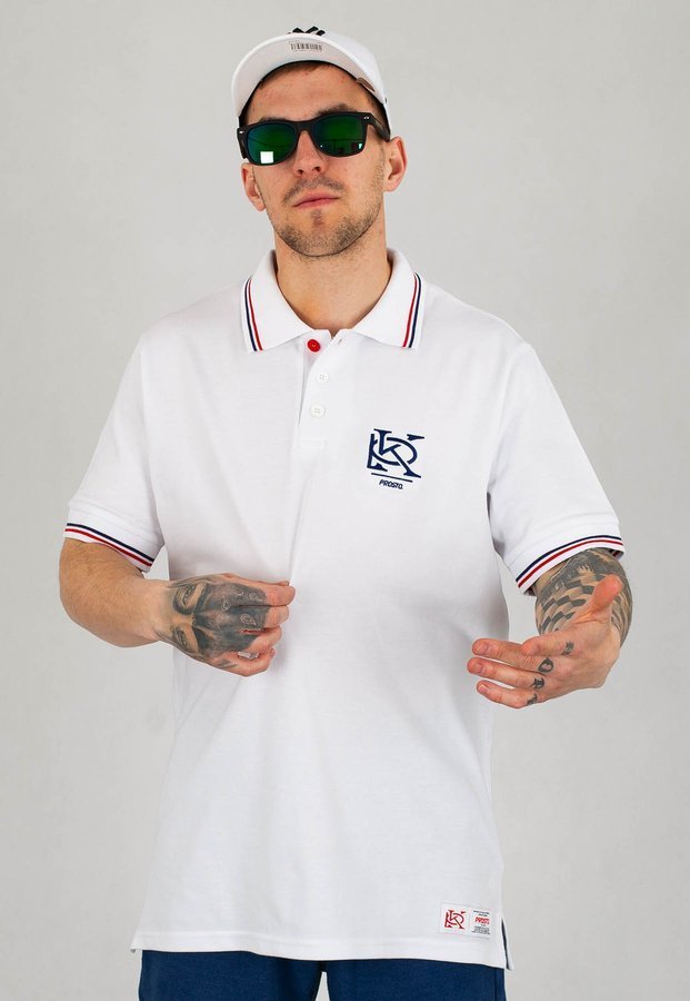 T-shirt Polo Prosto Mono biały