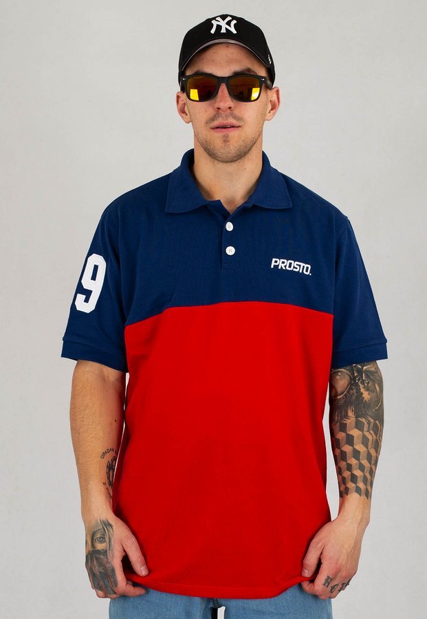 T-shirt Polo Prosto Woods czerwony