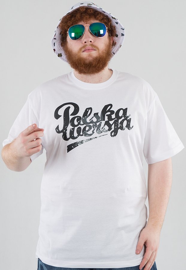 T-shirt Polska Wersja PW Damage biały