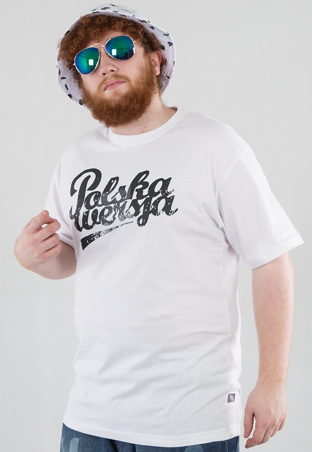 T-shirt Polska Wersja PW Damage biały