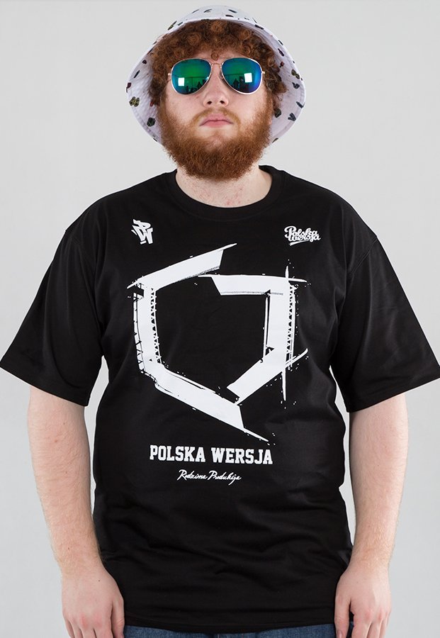 T-shirt Polska Wersja PW Kontur czarny