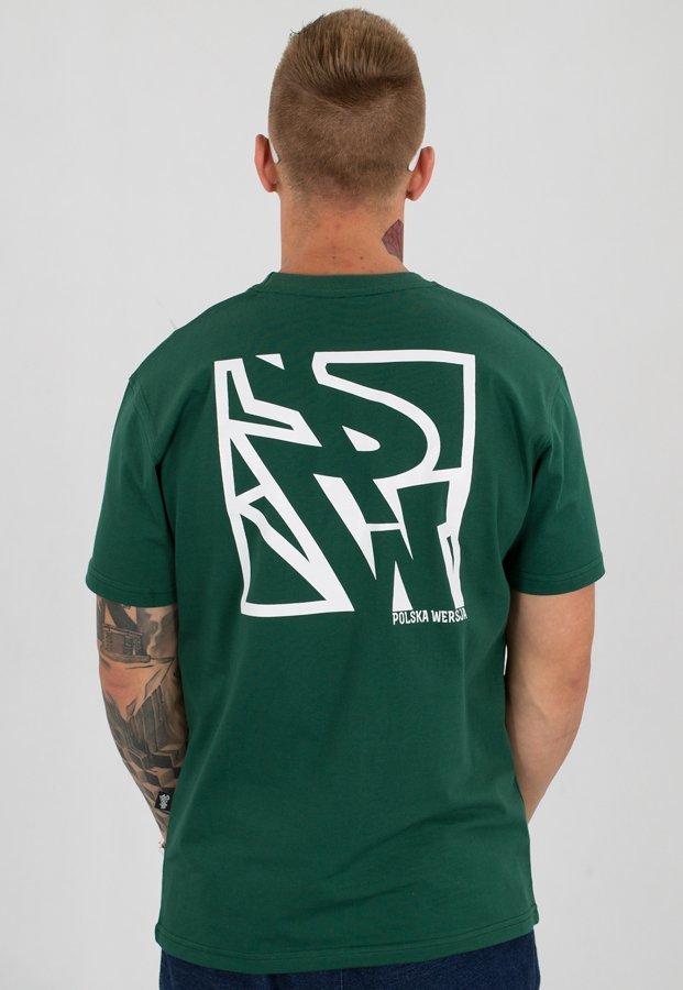 T-shirt Polska Wersja PW Tył Kwadrat zielony