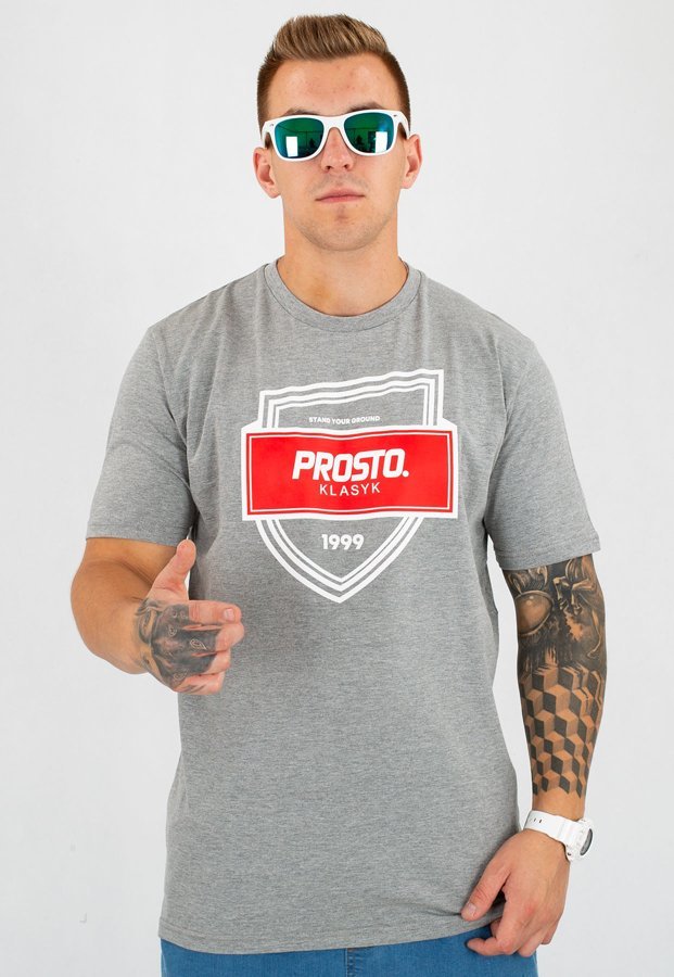 T-shirt Prosto Badge szary