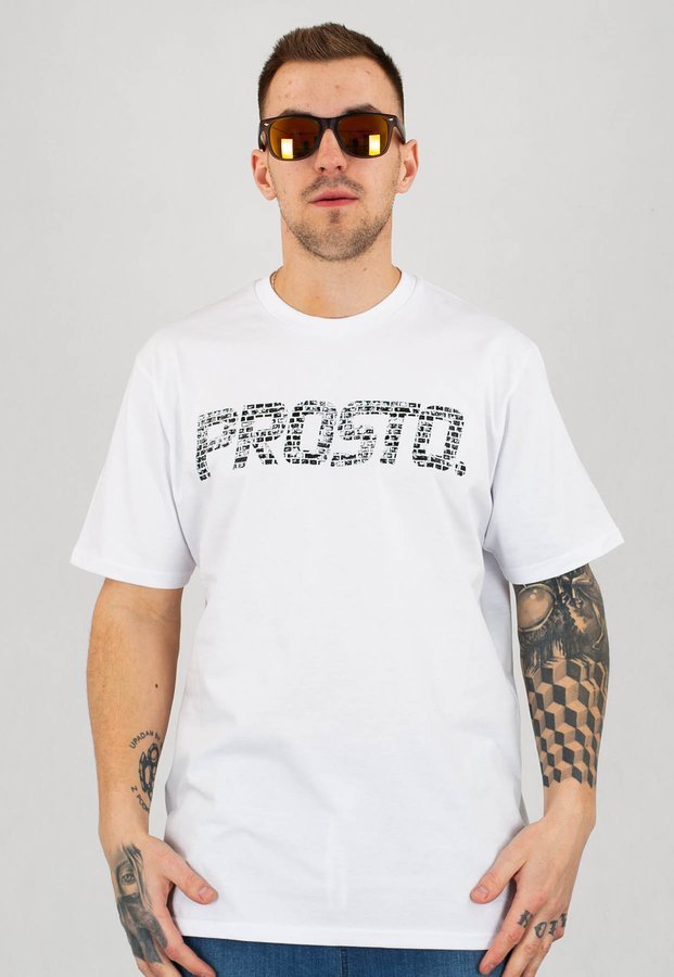 T-shirt Prosto Darkbrick biały
