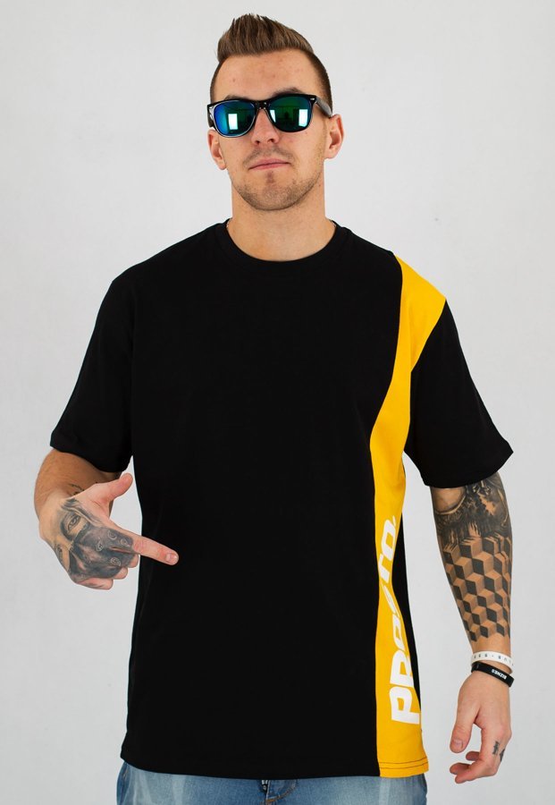 T-shirt Prosto Flank czarno żółty