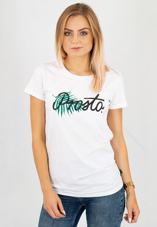 T-shirt Prosto Leaf biały