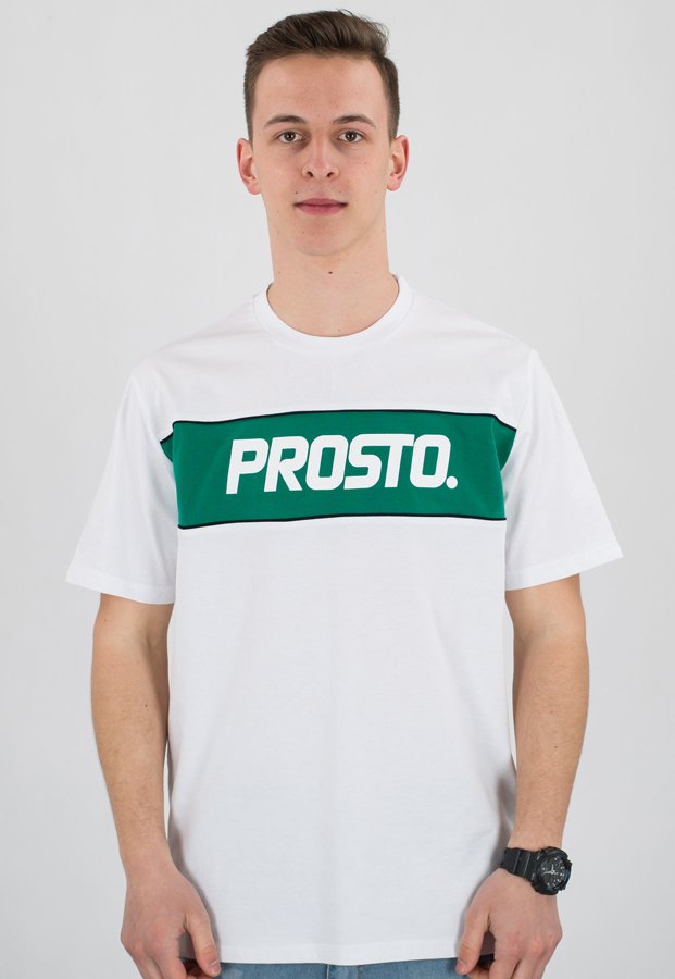T-shirt Prosto Piping biały