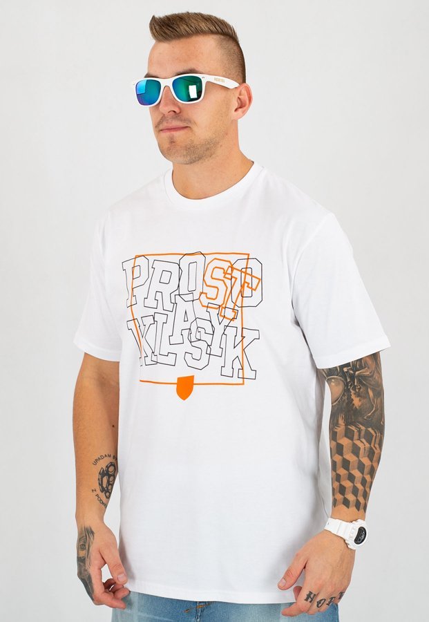 T-shirt Prosto Squair biały