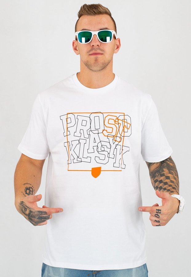 T-shirt Prosto Squair biały