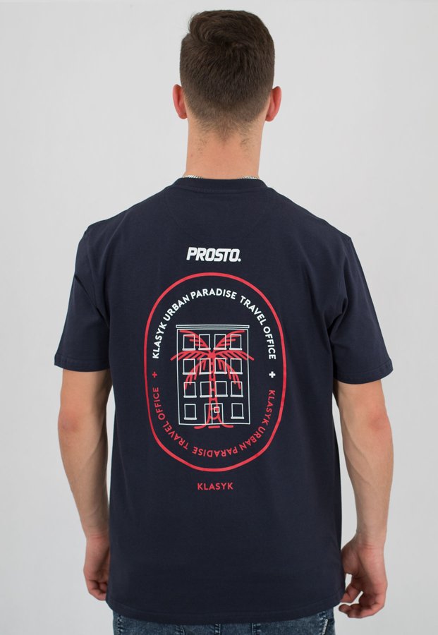 T-shirt Prosto Travel granatowy