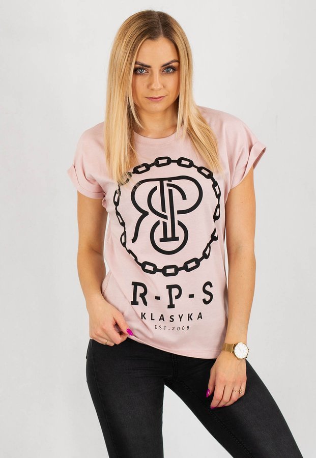 T-shirt RPS Rysiu Peja Solufka Chain różowy