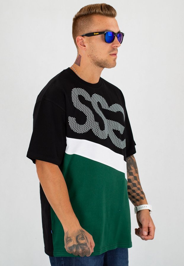T-shirt SSG Dots Triple czarno zielony