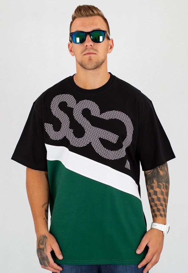 T-shirt SSG Dots Triple czarno zielony