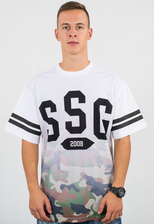 T-shirt SSG Gradient Moro biały