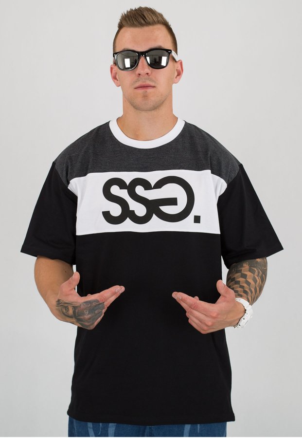T-shirt SSG Gray SSG czarny dół + ciemno szary