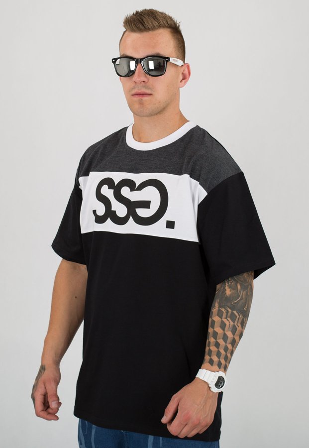 T-shirt SSG Gray SSG czarny dół + ciemno szary