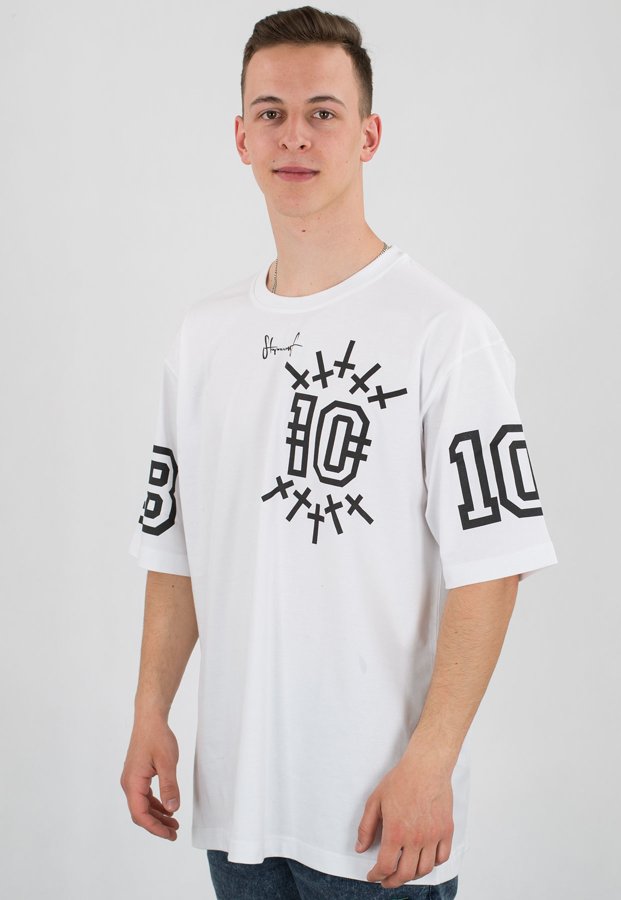 T-shirt Stoprocent Baggy 10 Przykazań biały