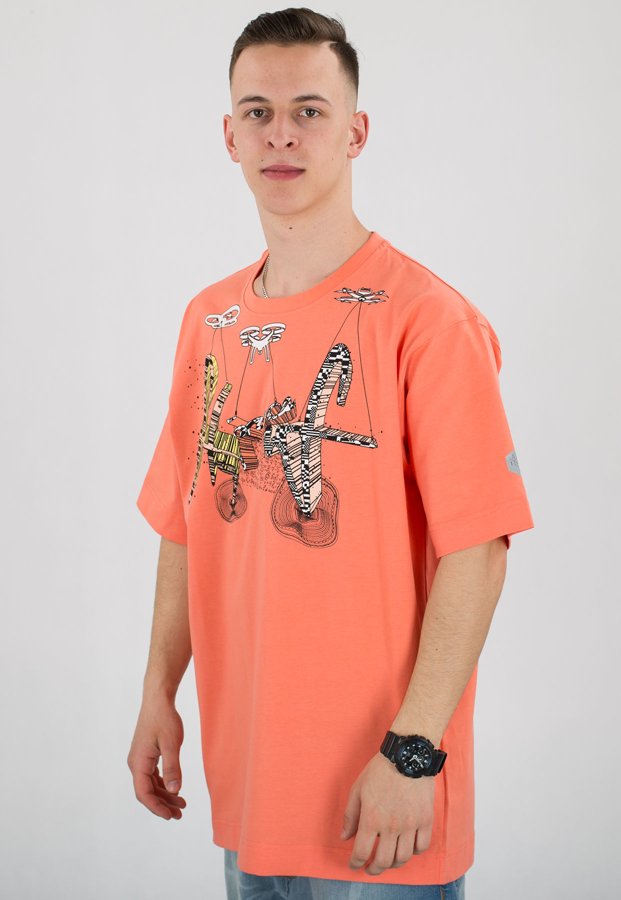 T-shirt Stoprocent Baggy Dron Tag coral
