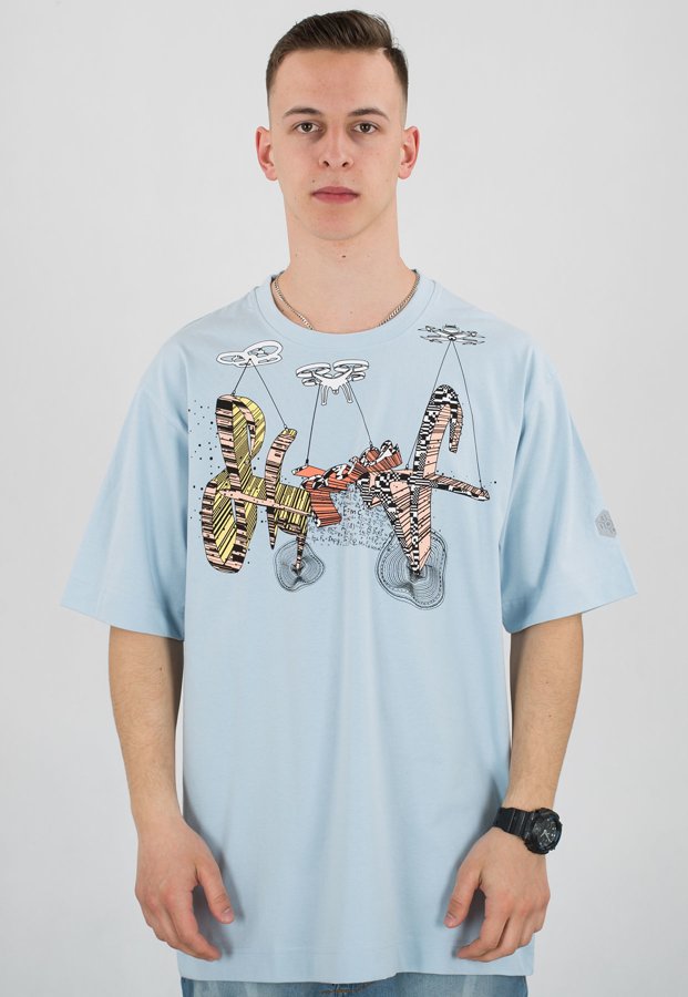 T-shirt Stoprocent Baggy Dron Tag miętowy