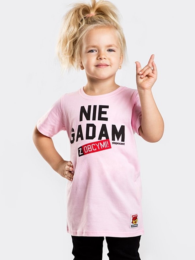 T-shirt Stoprocent Nie Gadam różowy