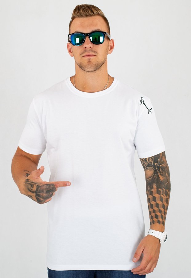 T-shirt Stoprocent Slim Base Smalltag biały