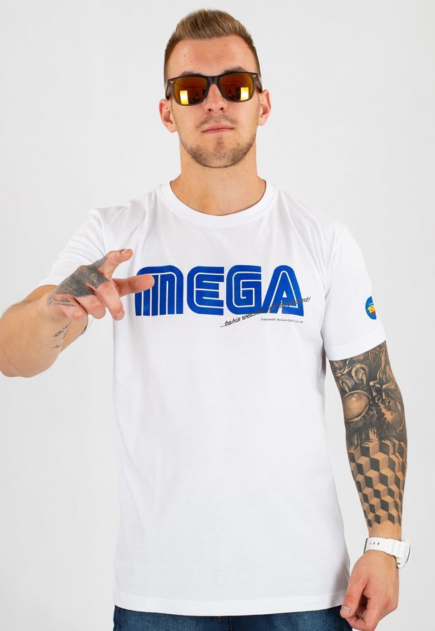 T-shirt Stoprocent Slim Mega biały